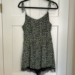 BCBGeneration Floral Lace Romper